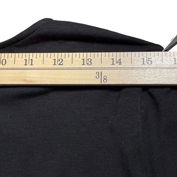 NWT Garnet Hill Knit Top Size Medium Black Pintuck Puff Long Sleeve Crew Neck - Picture 12 of 16